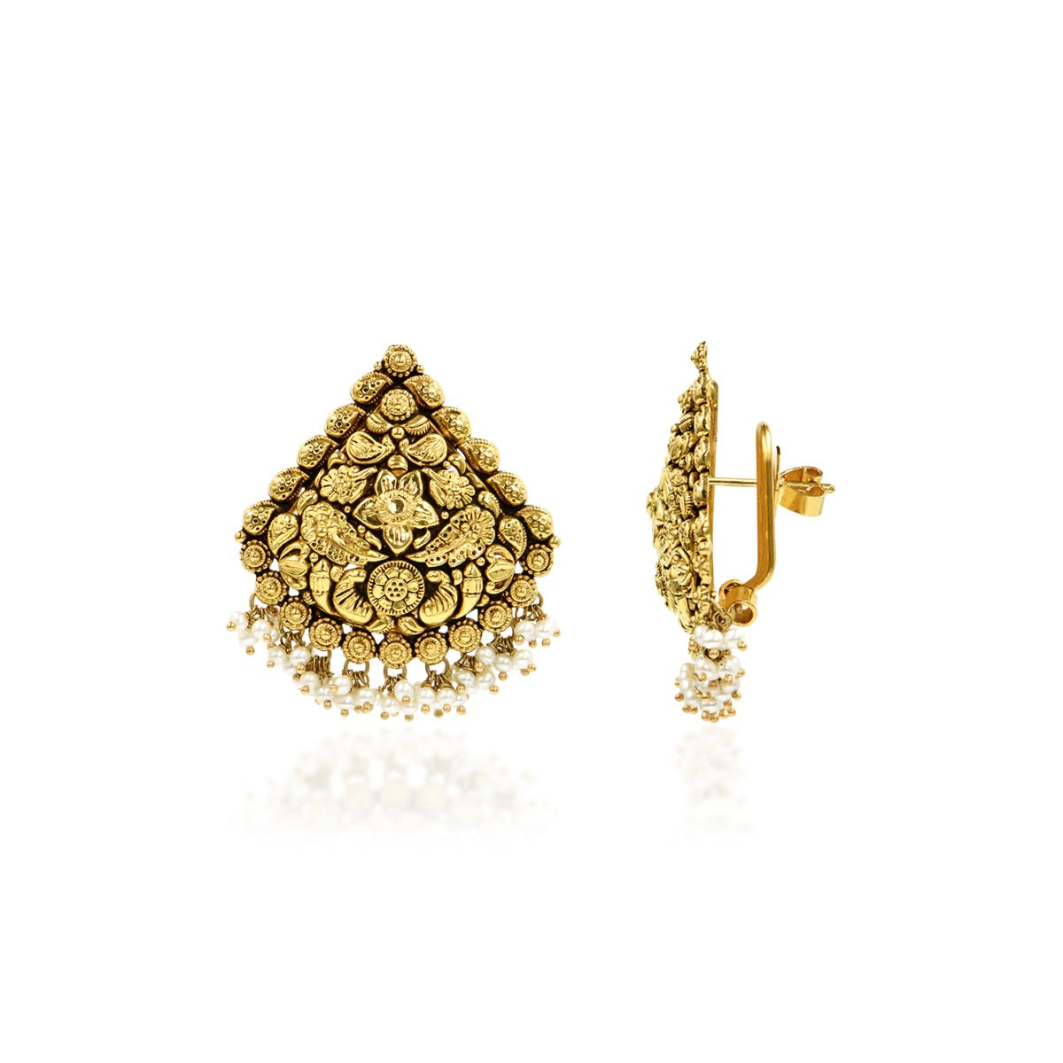 Triangular Gold Earrings