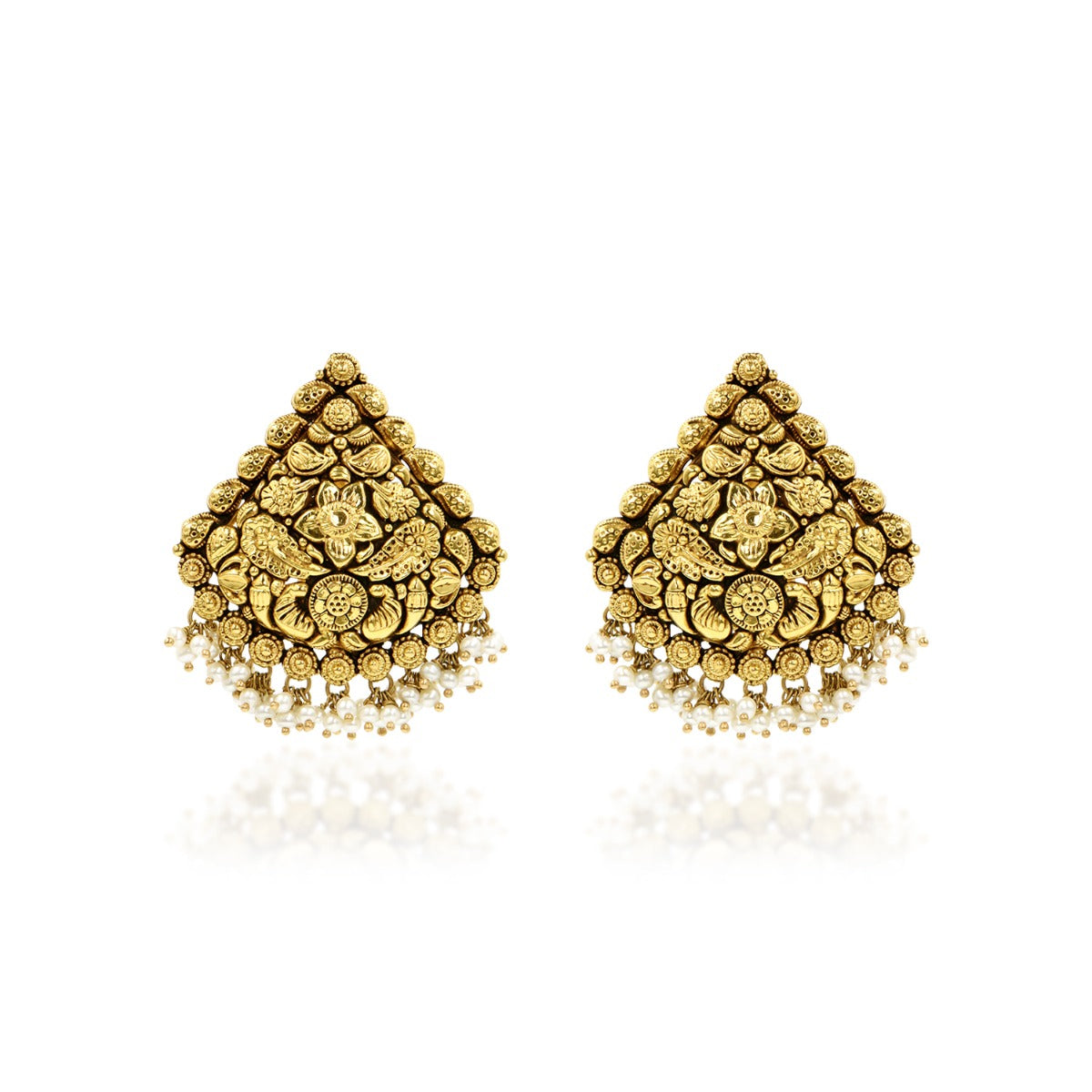 Triangular Gold Earrings