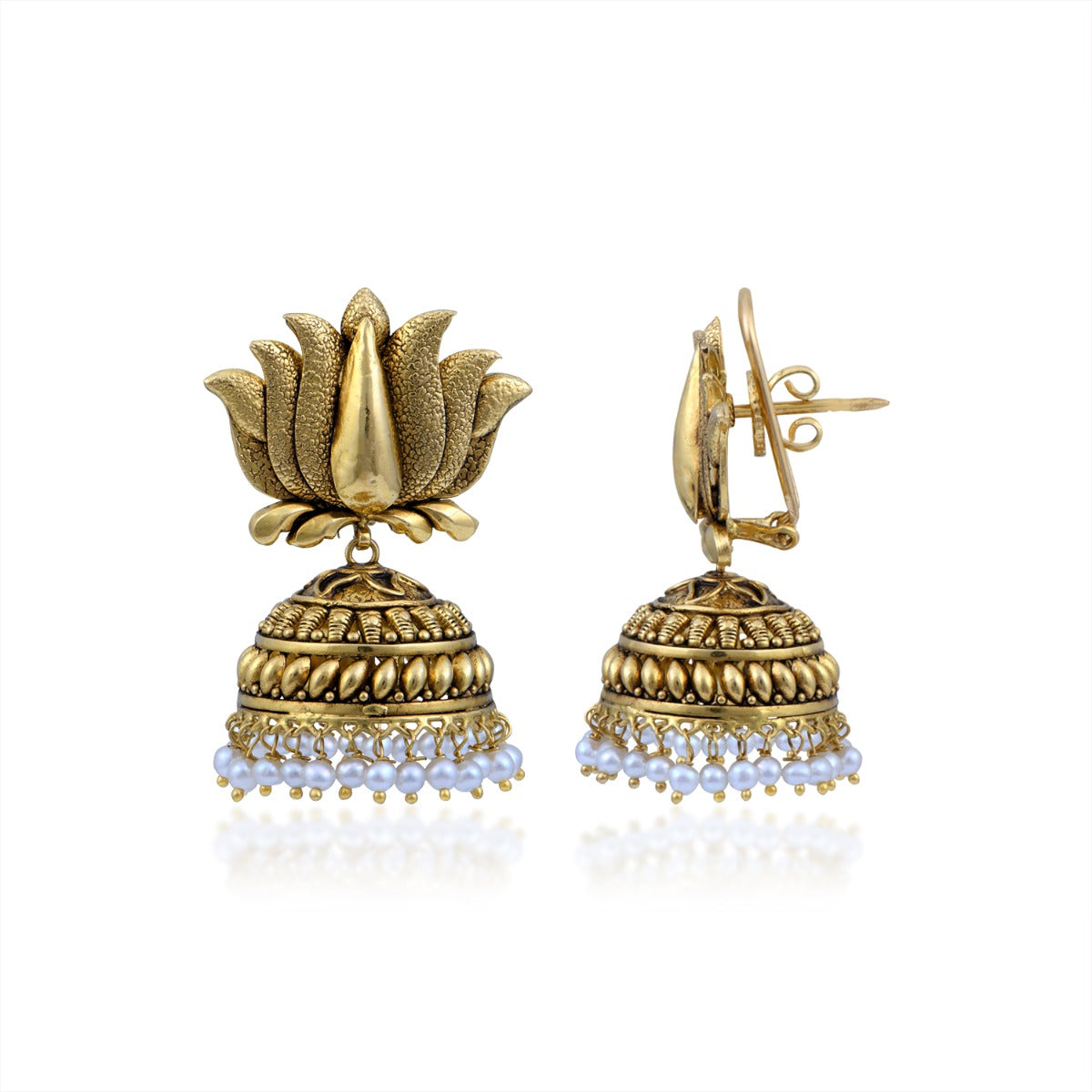 Lotus Gold Jhumka