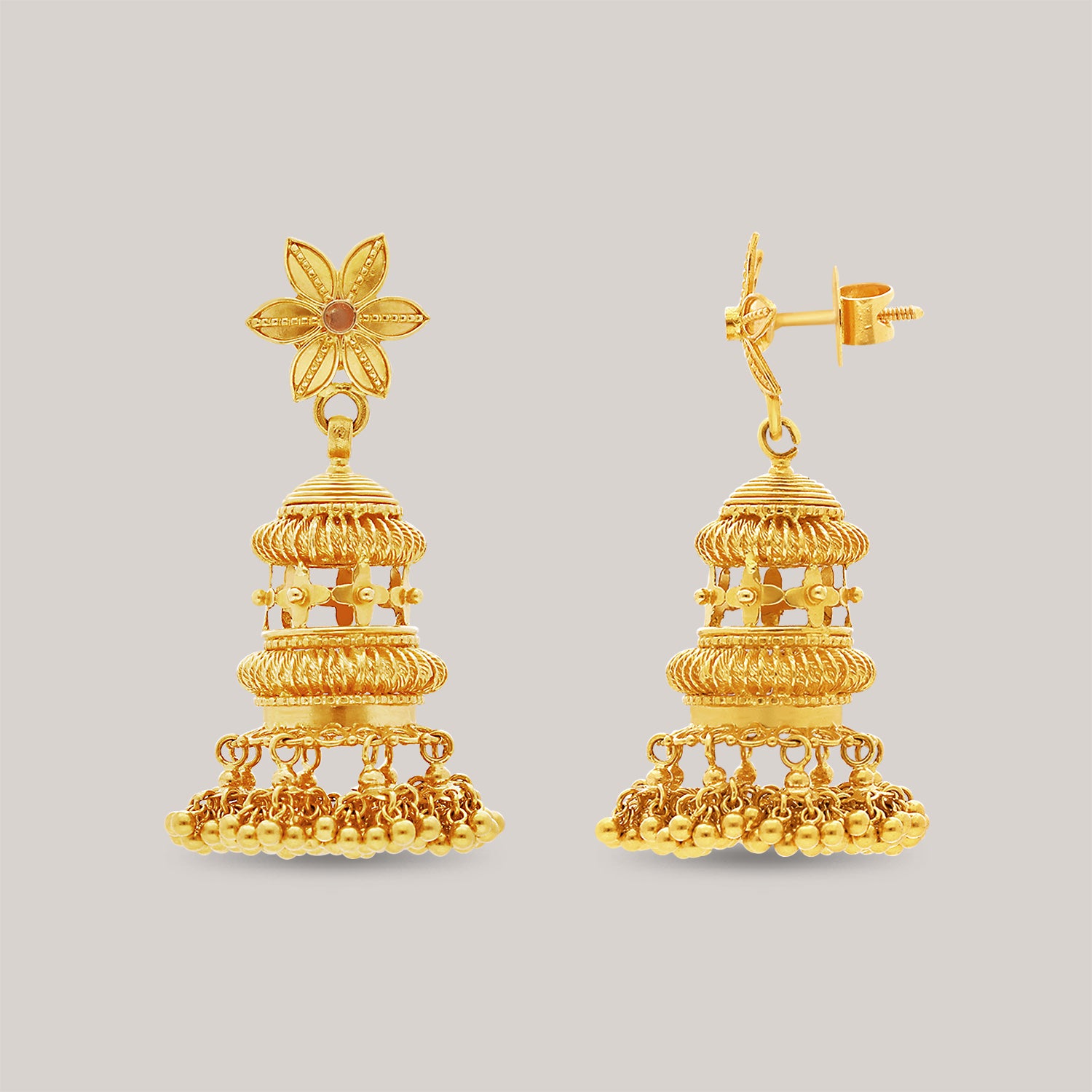 Bloom Tassel Gold Earrings