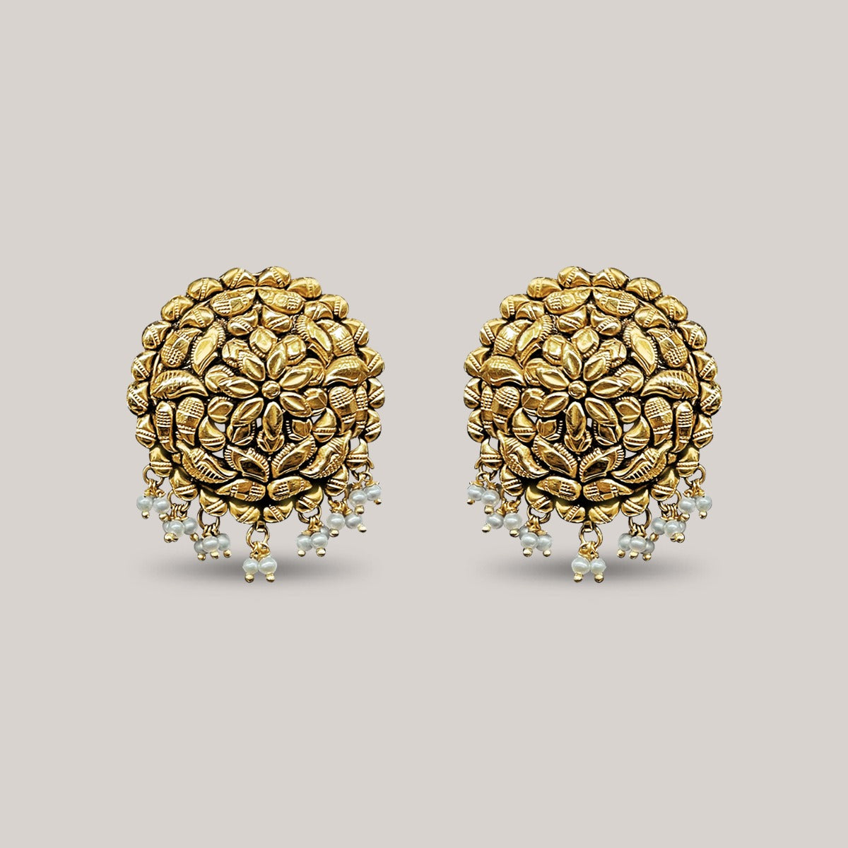 Glittering Bloom Gold Earrings
