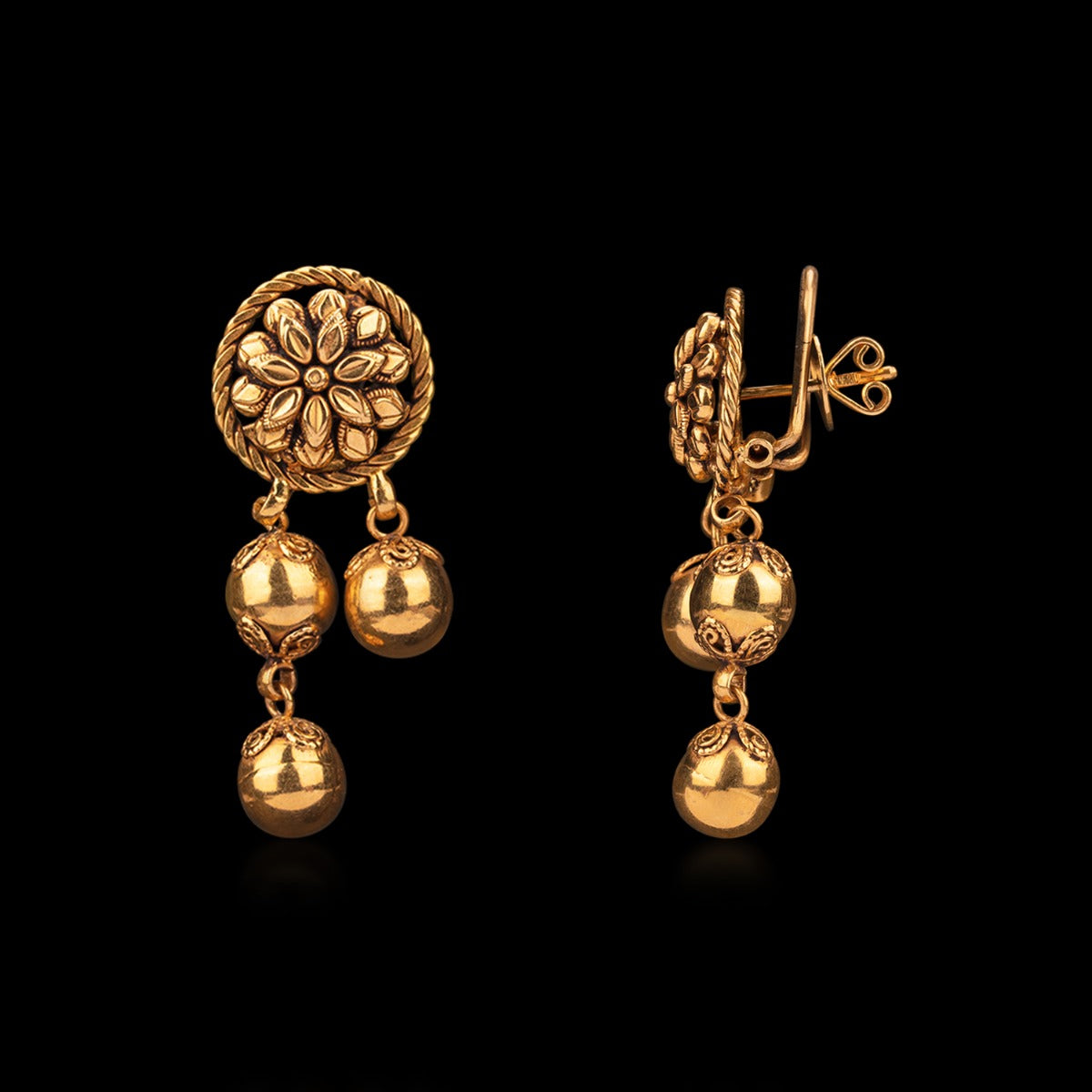 Petals Of Mist Gold Earrings