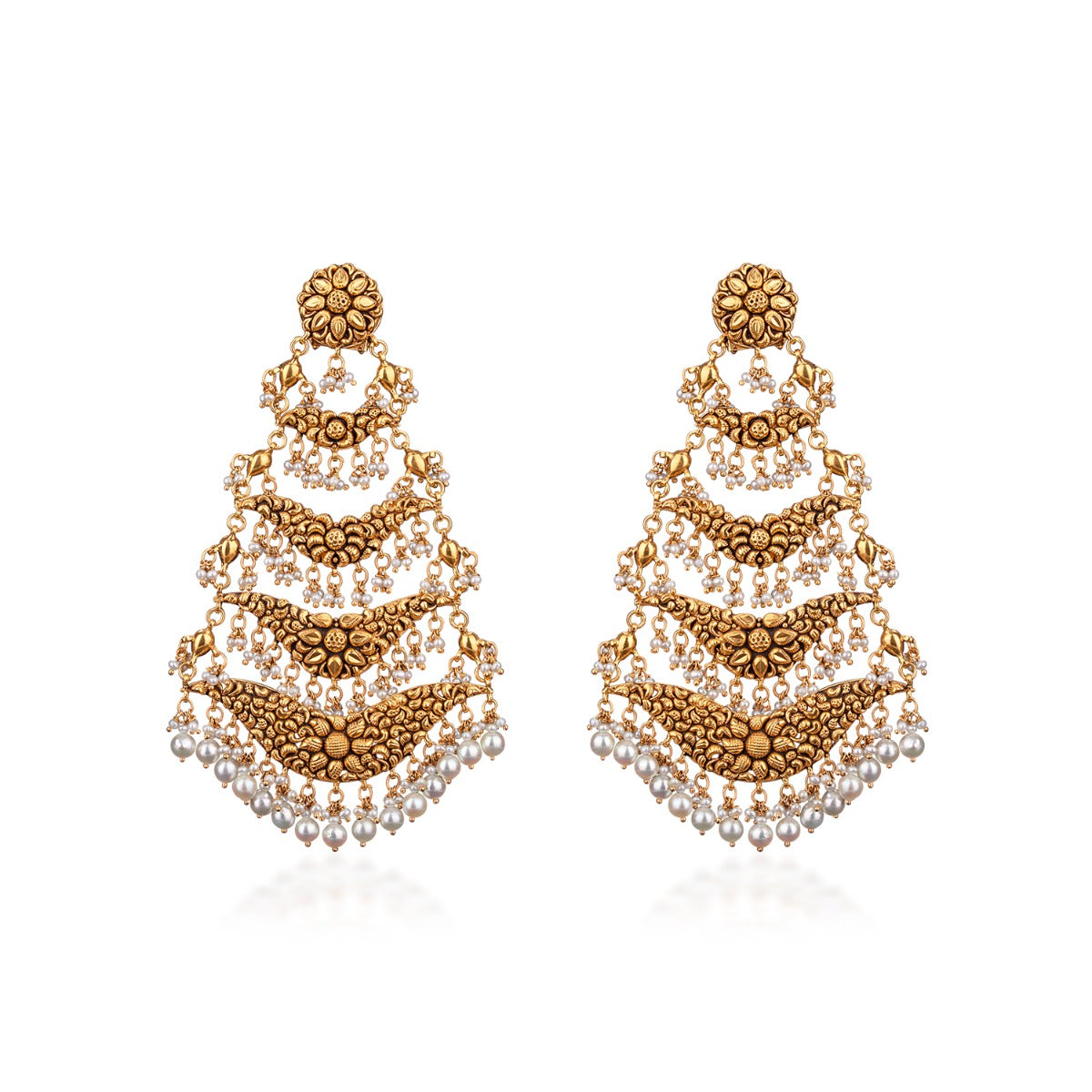 Dainty Fountain Gold Earrings