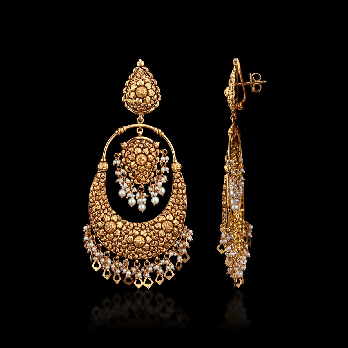 Ethnic Oversized Gold Chandbali