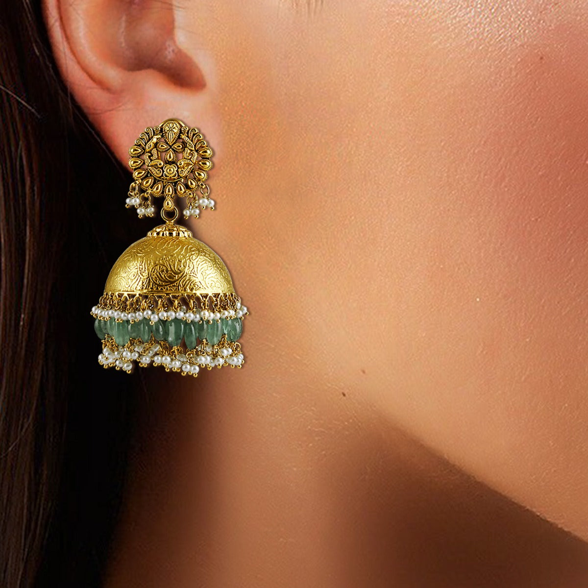 Polished Dome Gold Jhumka