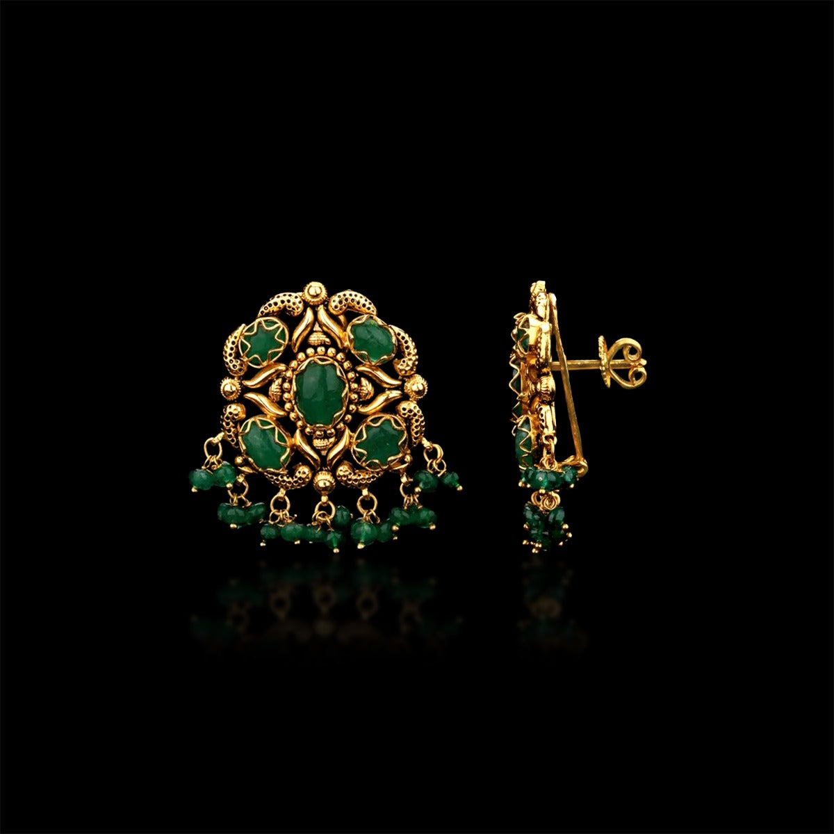 Earth Green Gold Earrings