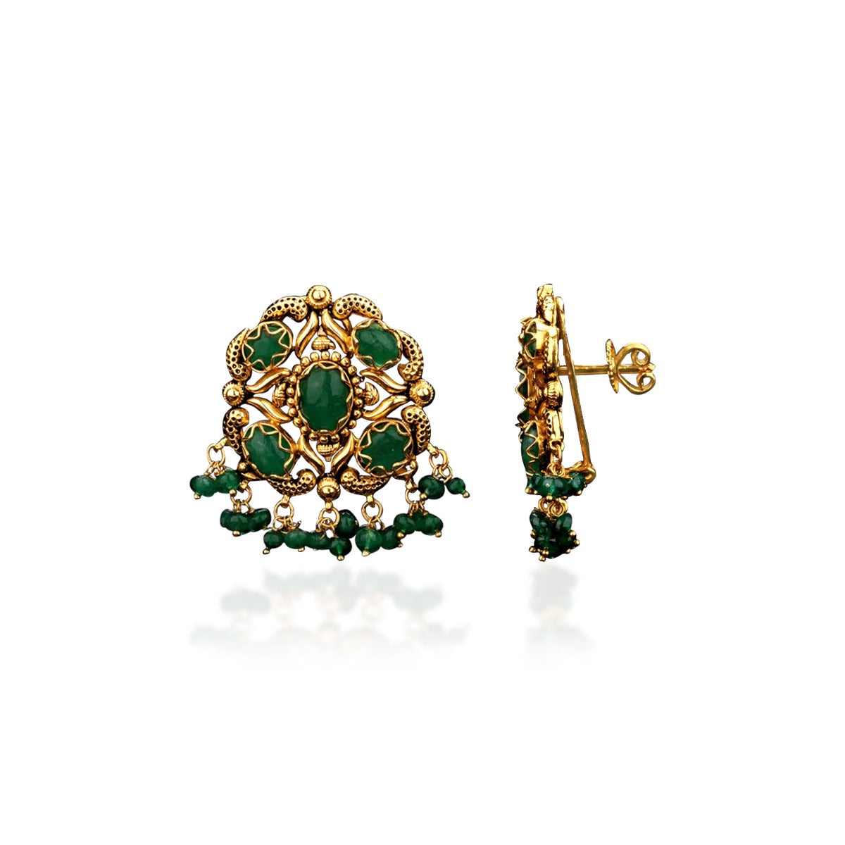 Earth Green Gold Earrings