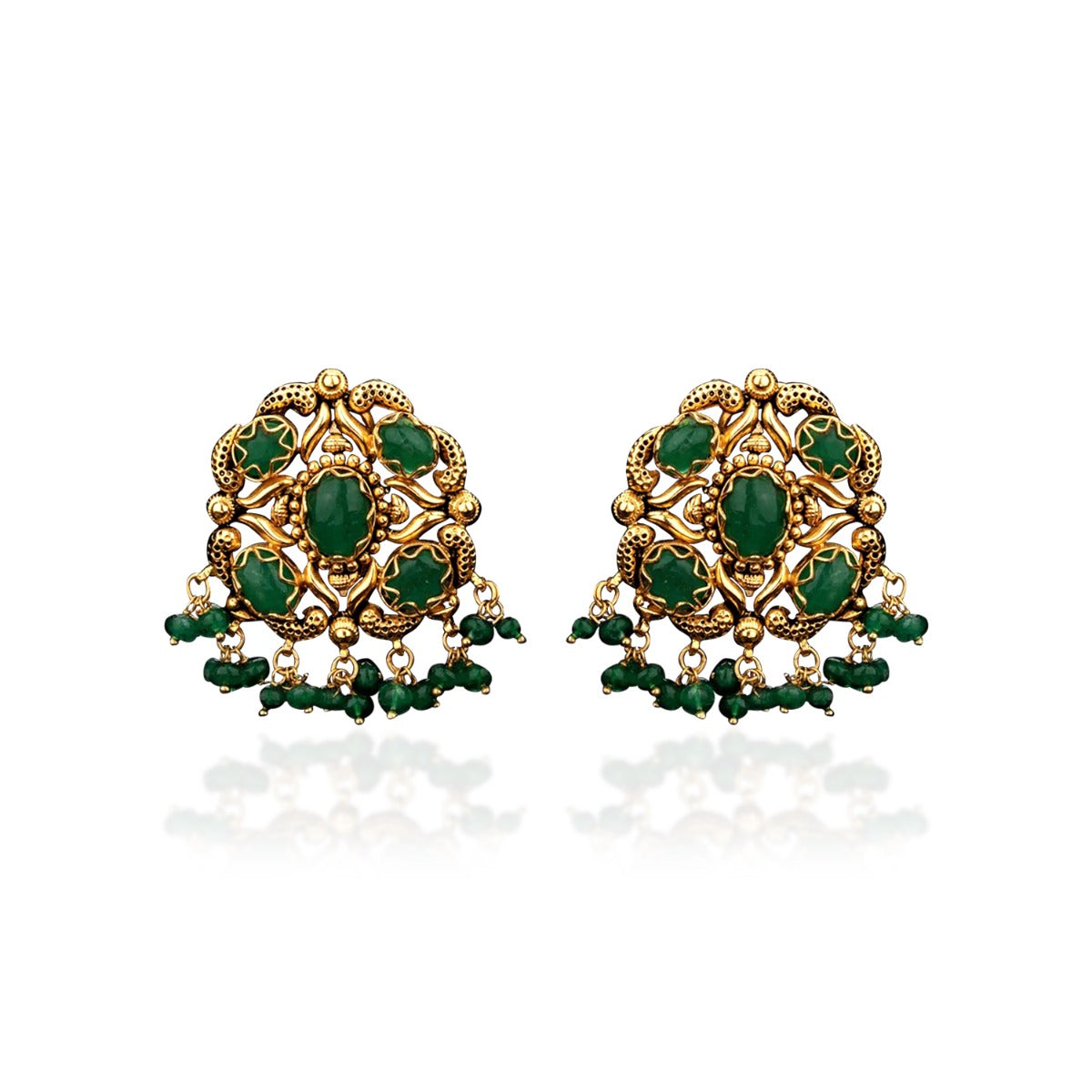 Earth Green Gold Earrings