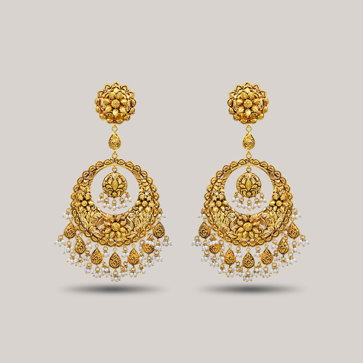 Ethnic Oversized Gold Chandbali