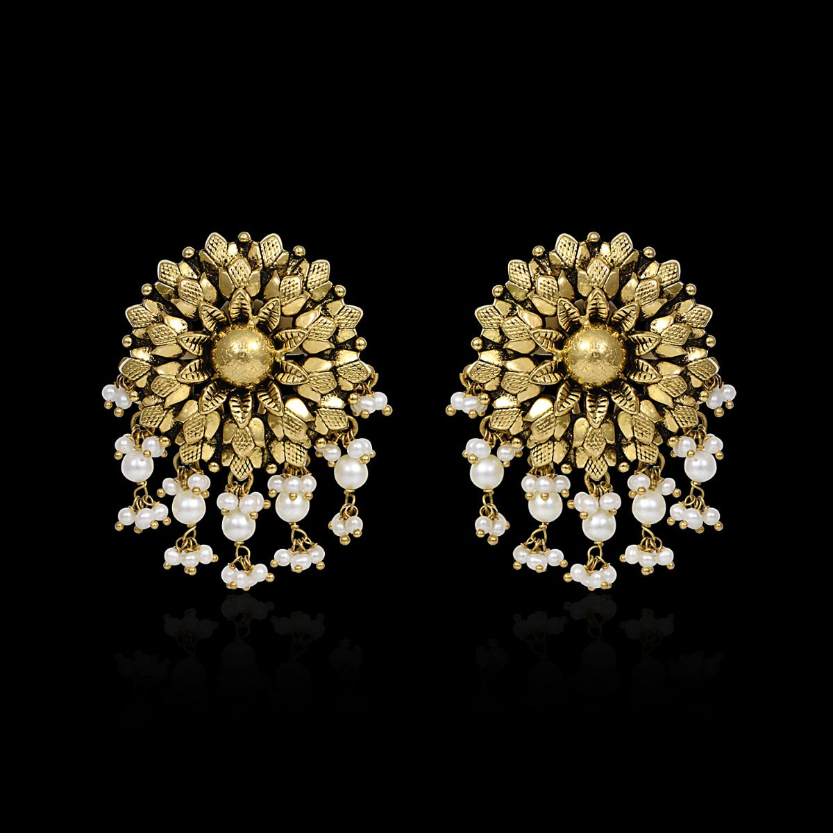 Surya Moti Gold Earrings