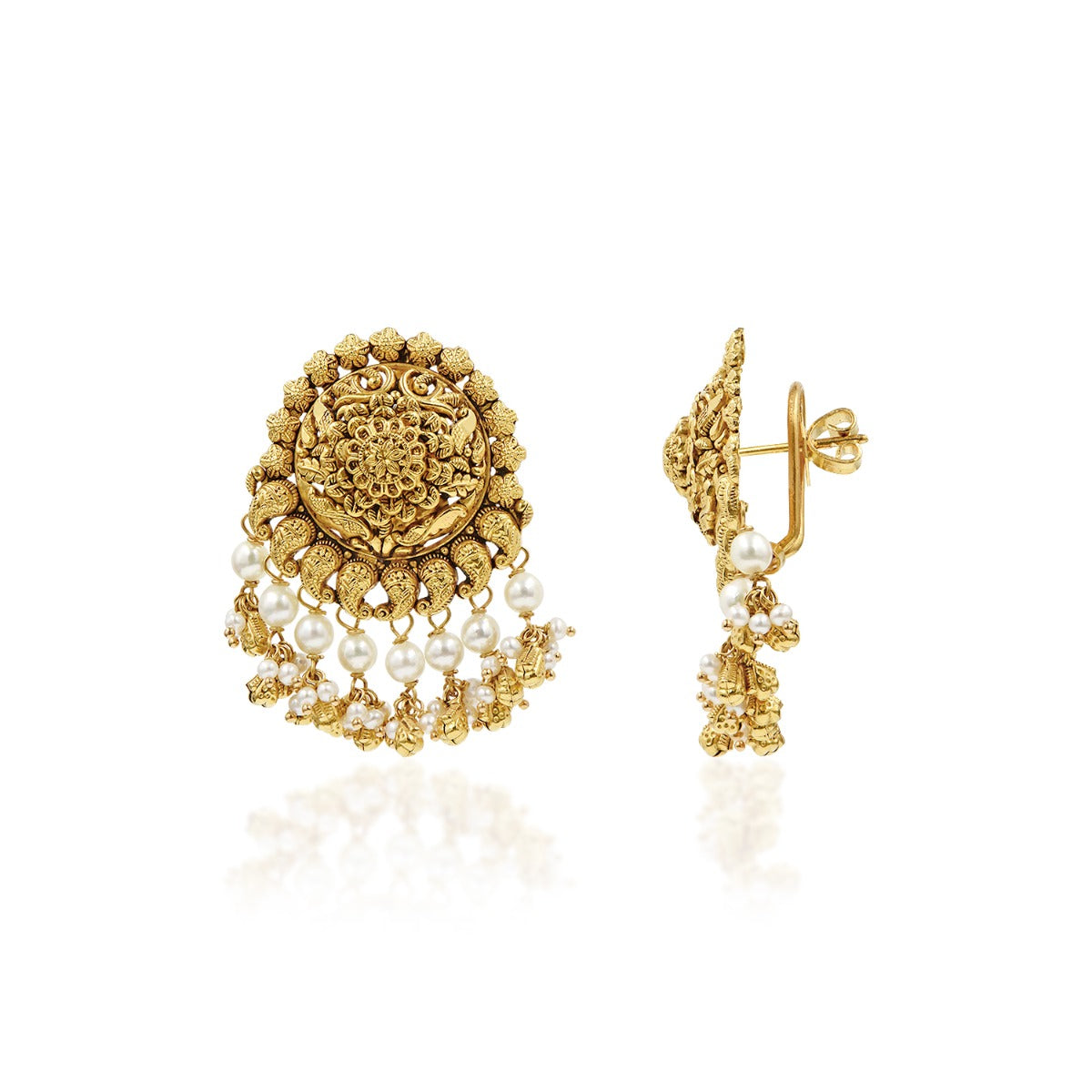 Misbah Floral Gold Earrings