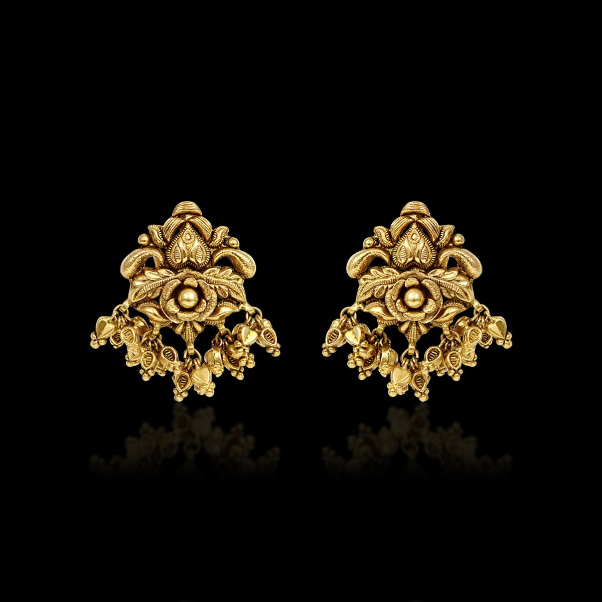 Dome Motif Gold Earrings