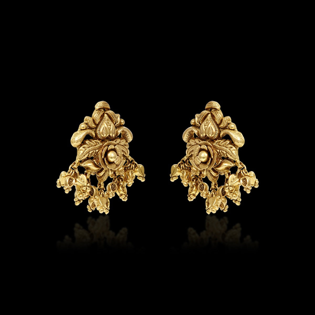 Dome Motif Gold Earrings