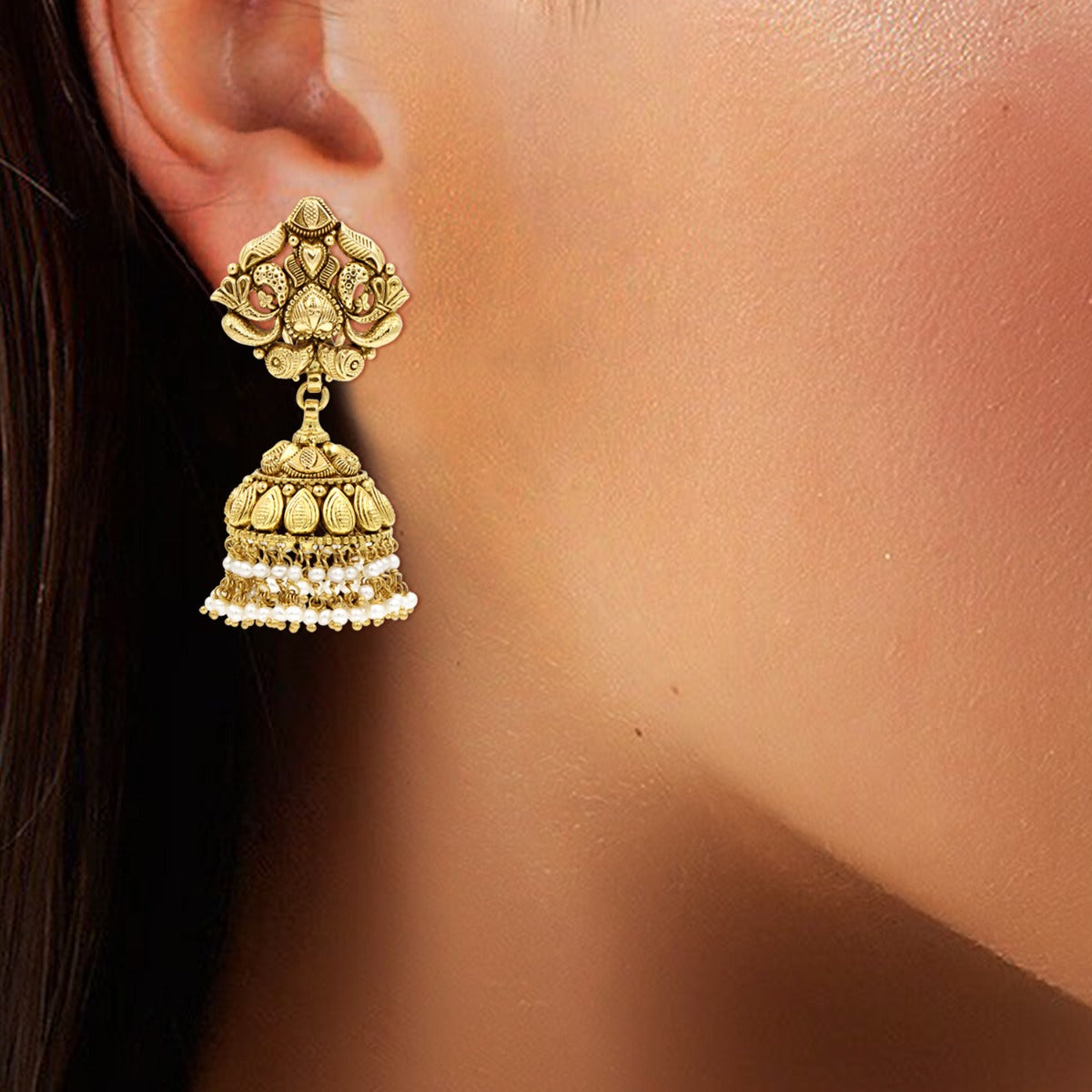 Seaside Motif Gold Jhumka
