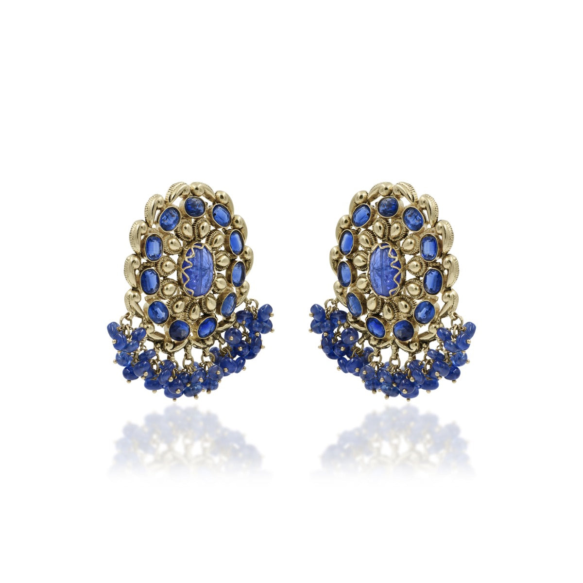 Blue Universe Gold Earrings