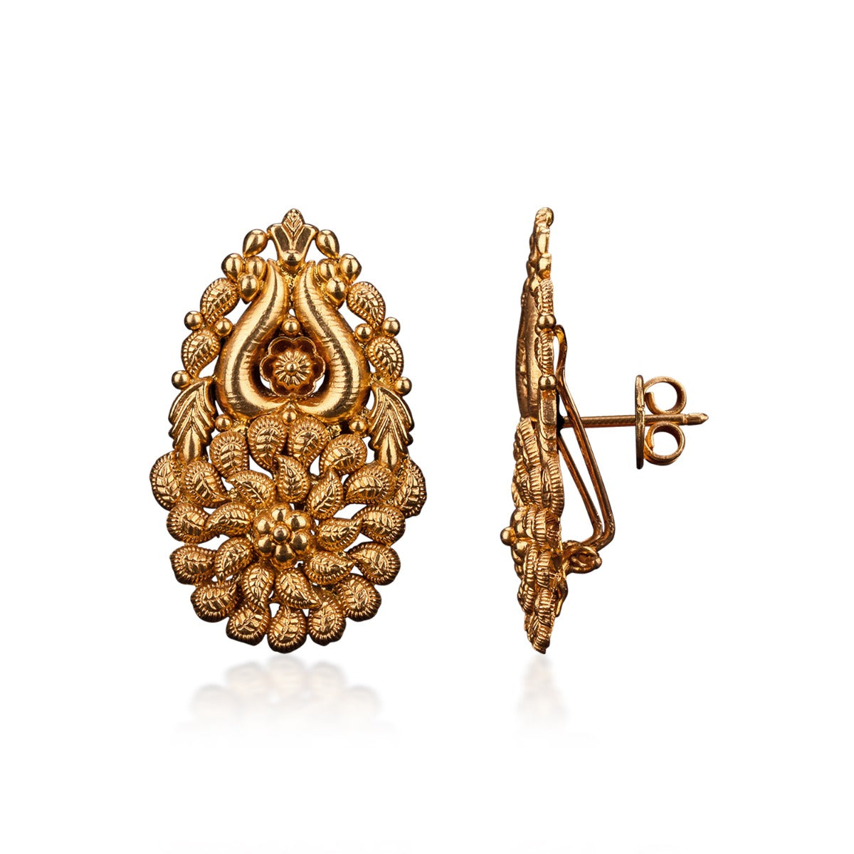 Tiara Tribal Gold Earrings