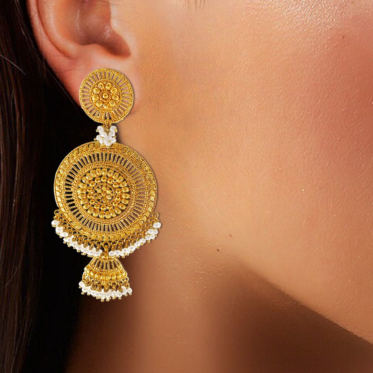Crop Circle Gold Earrings