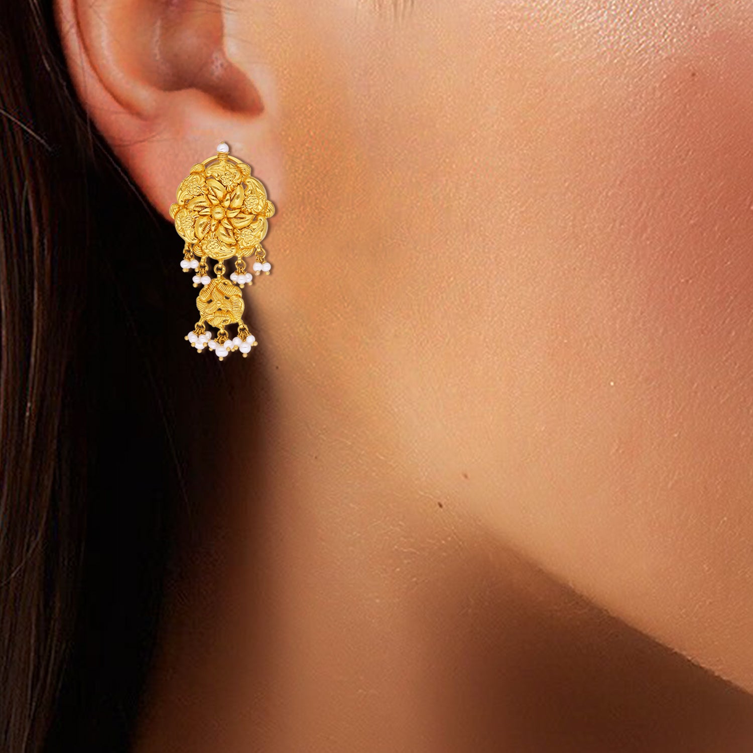 Twisted Blooming Gold Earrings
