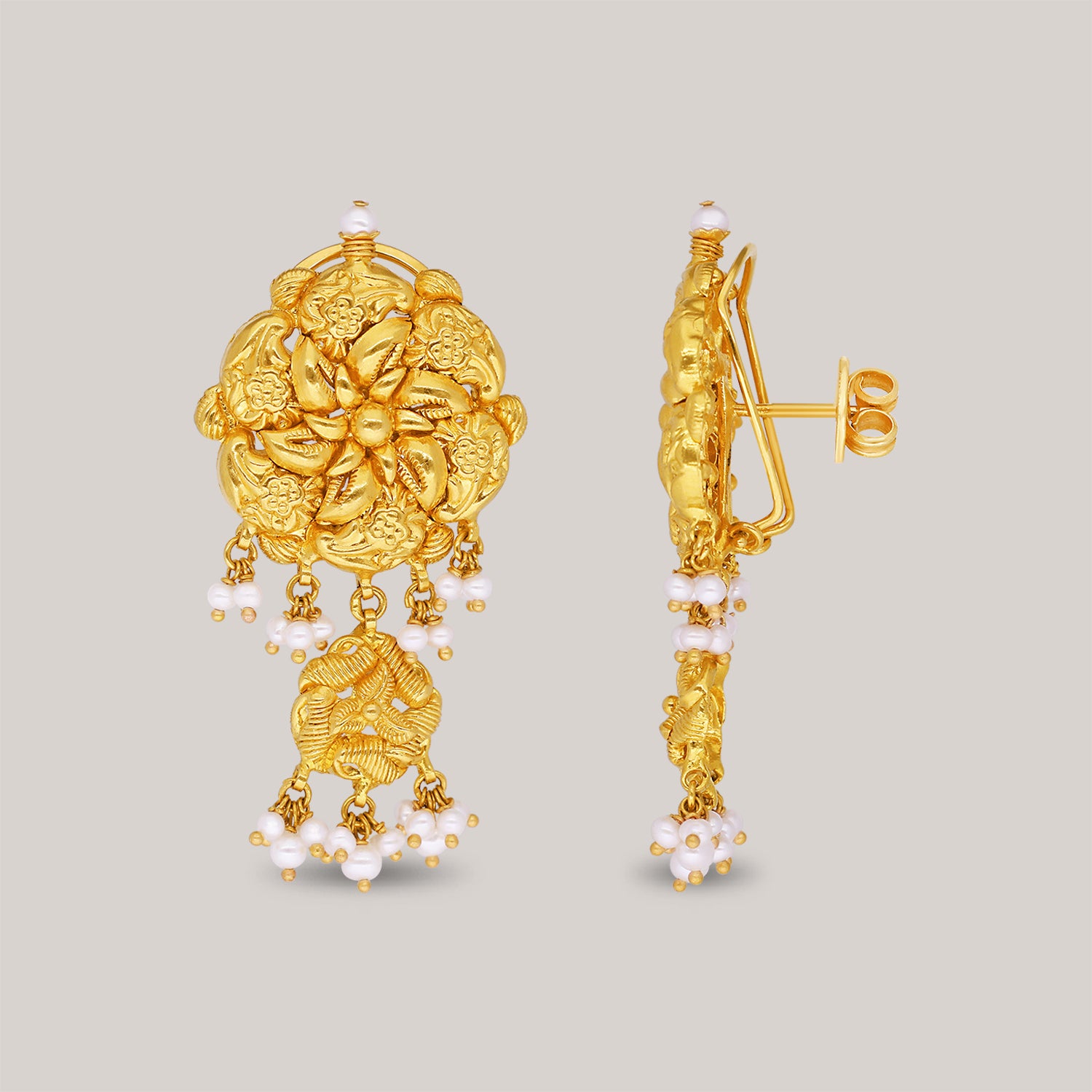 Twisted Blooming Gold Earrings