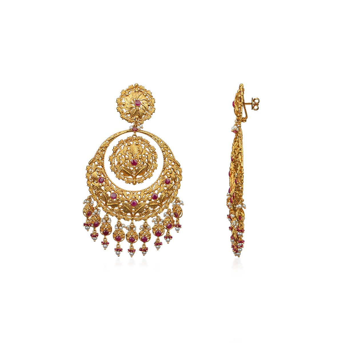 Flutter Gemstone Chandbali