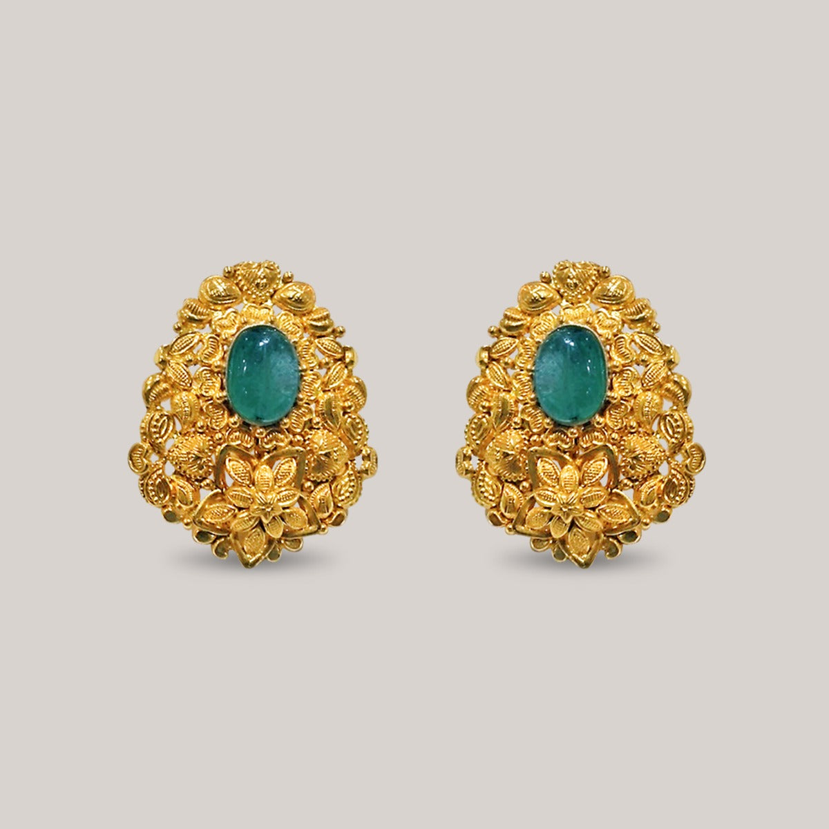 Poppy Gold Stud Earrings