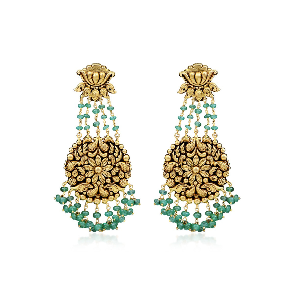 Kamal Panna Gold Earrings
