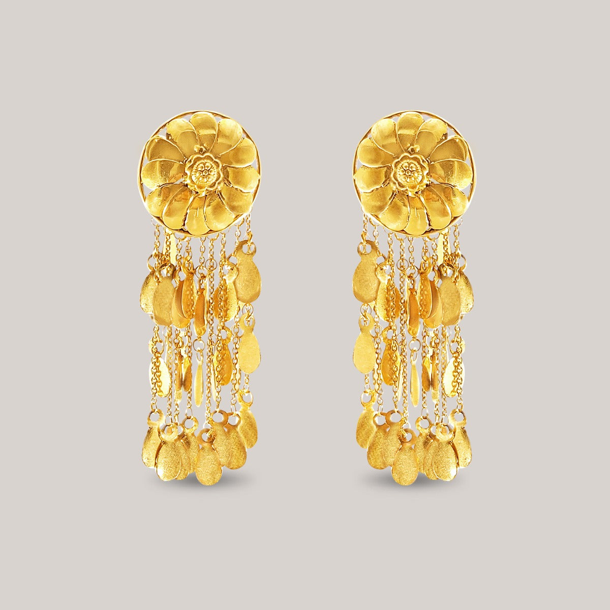 Glass-Like Gold Earrings