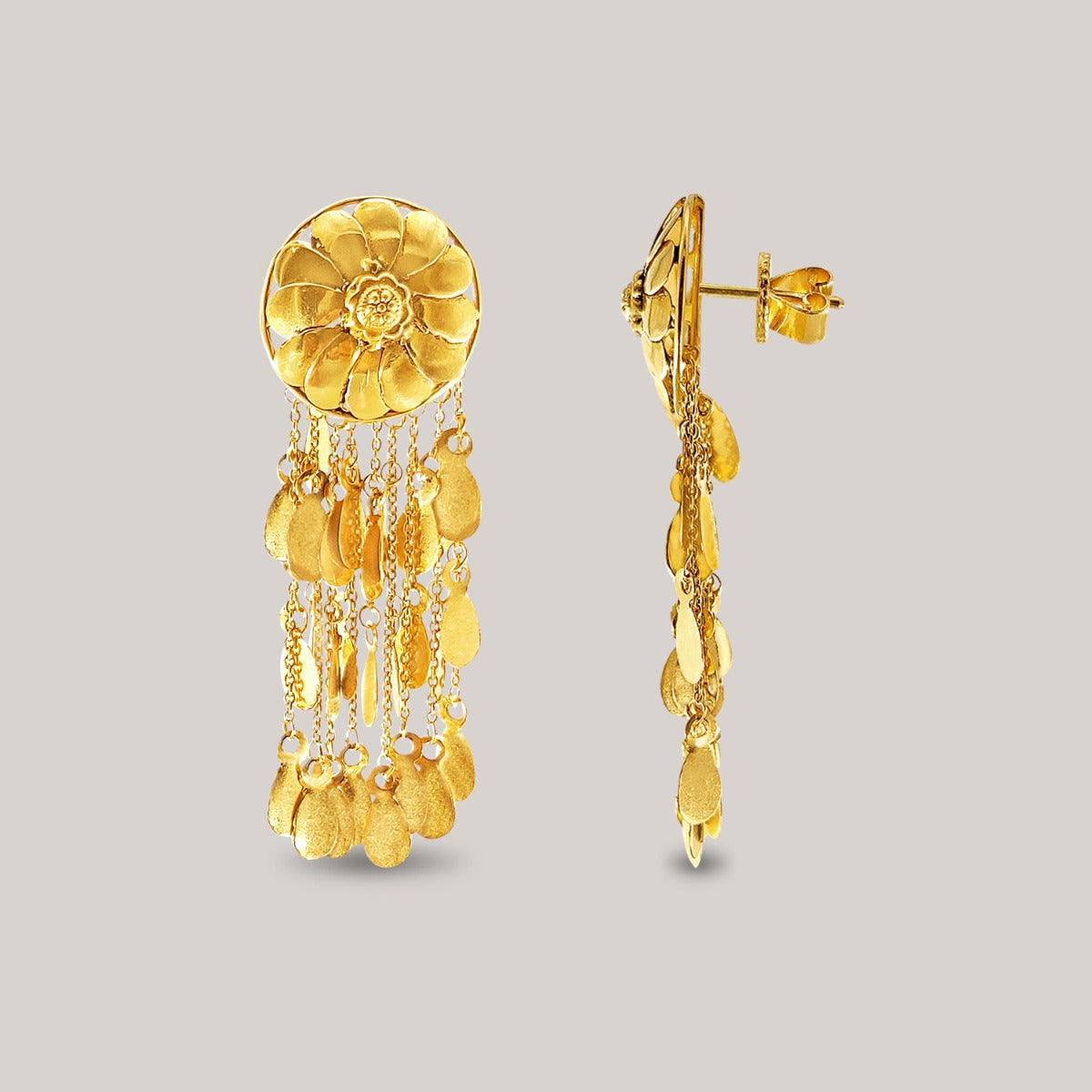 Glass-Like Gold Earrings