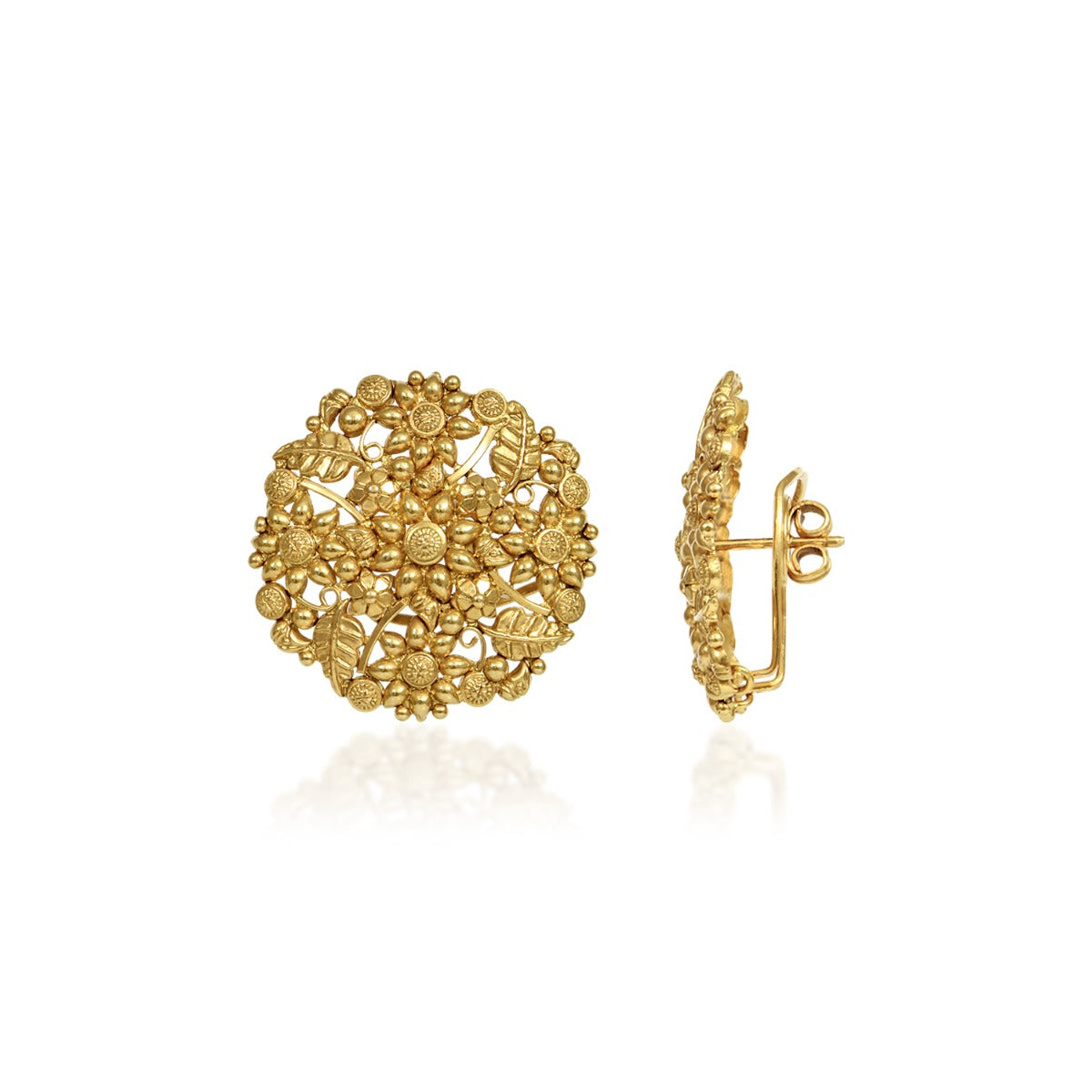 Floral Bouquet Gold Earrings
