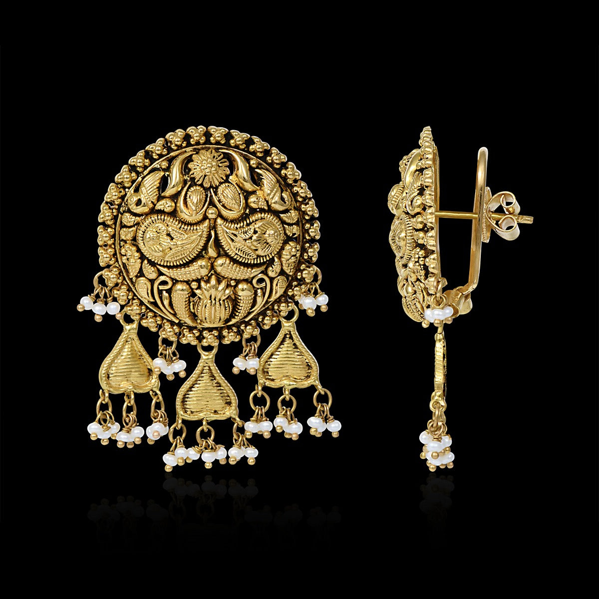 Lead Mirror Gold Earrings