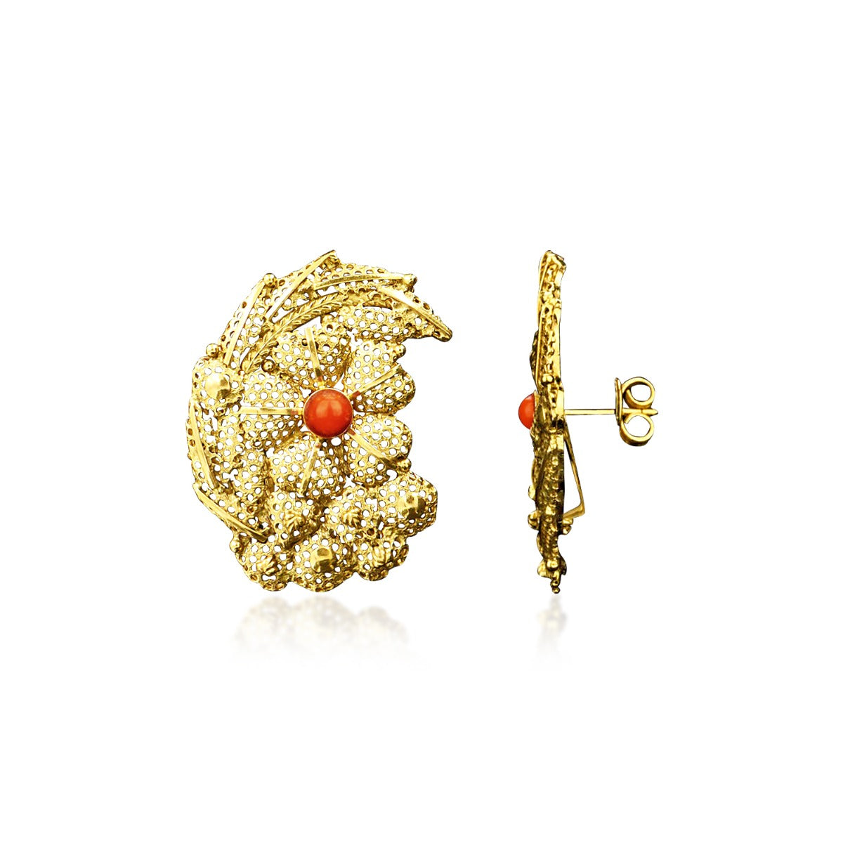 Haphazard Crescent Gold Earrings