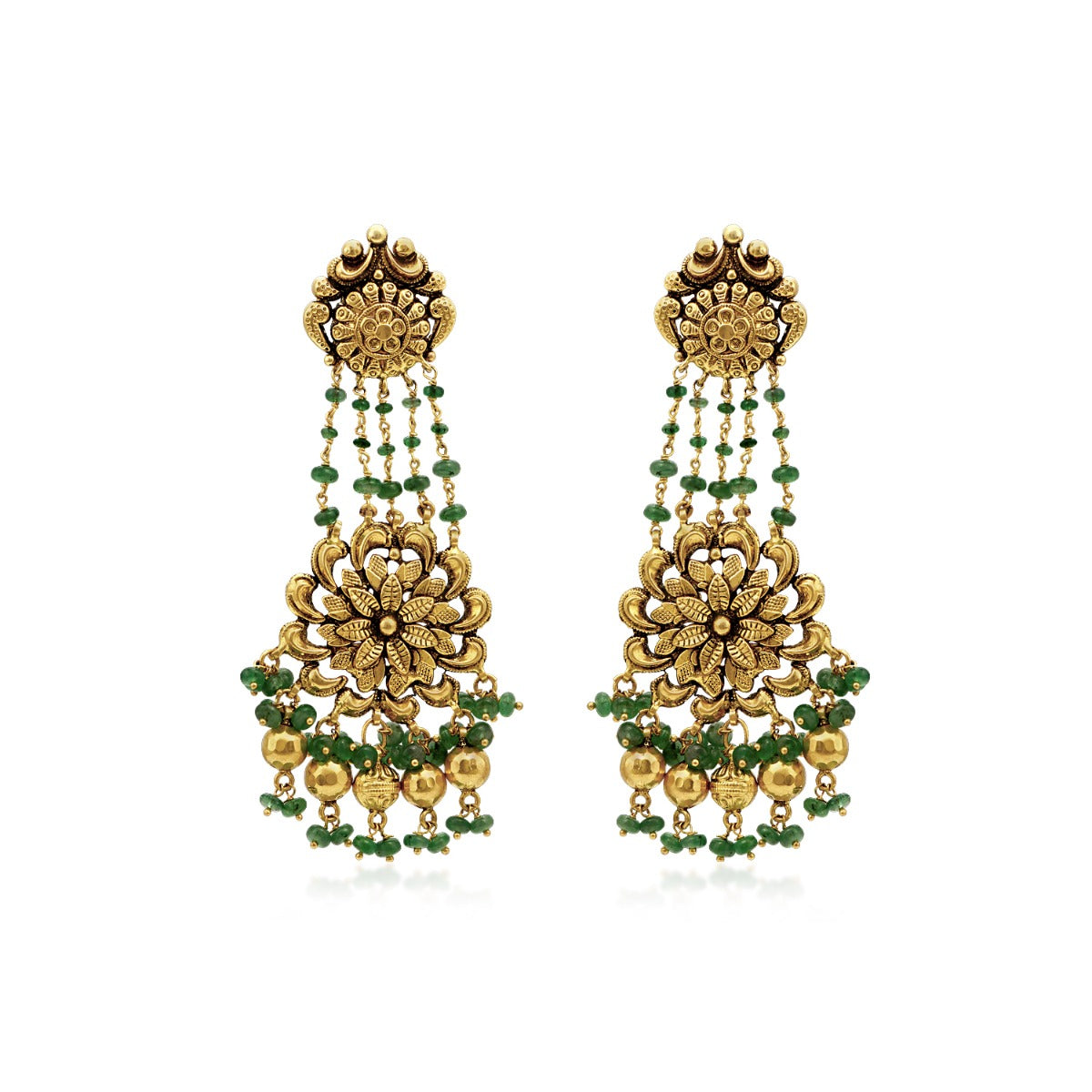 Emerald Gold Earrings
