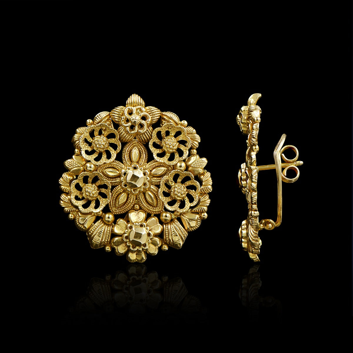 Traditional Temple Carving Gold Choker Set
