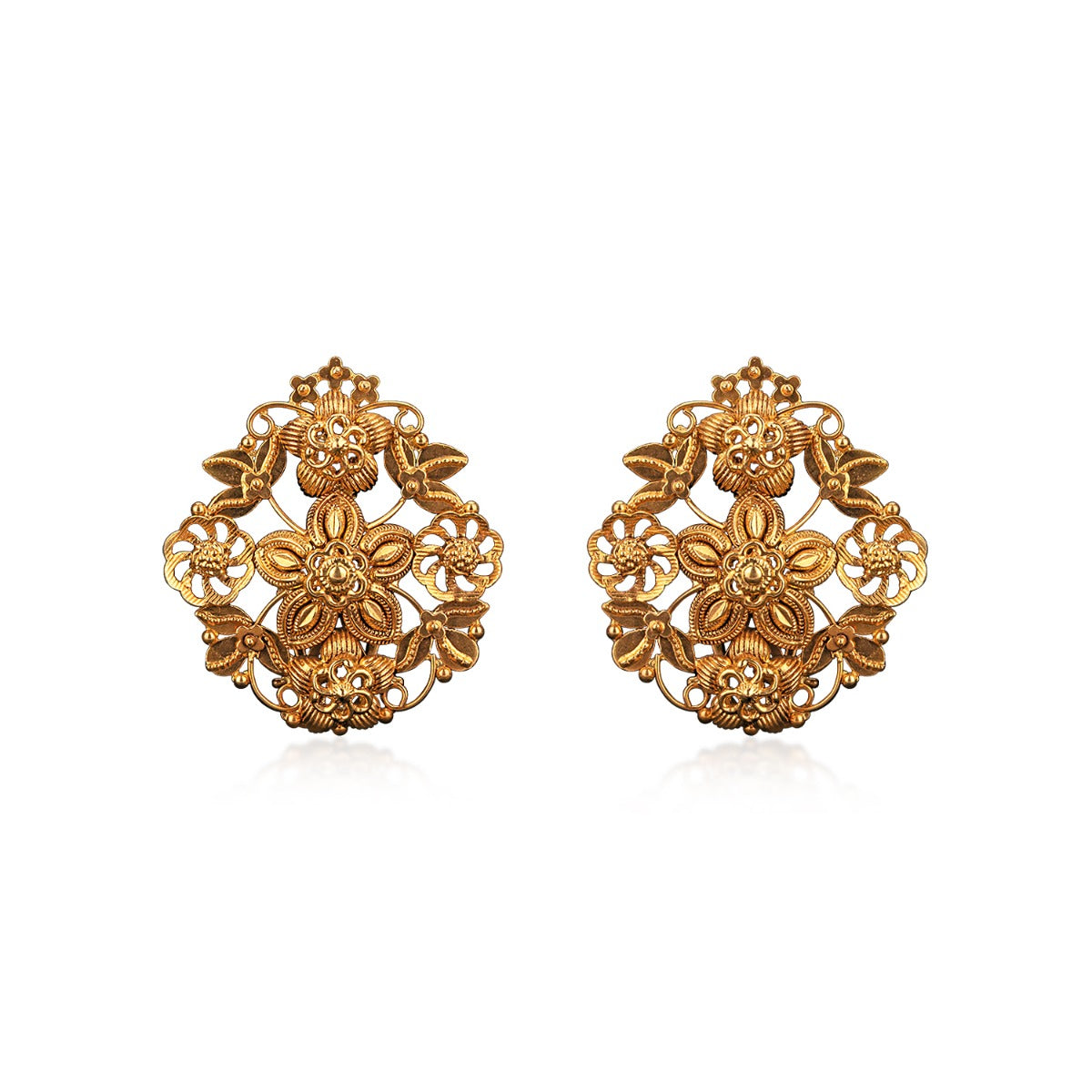 Princess Crowning Gold Earrings