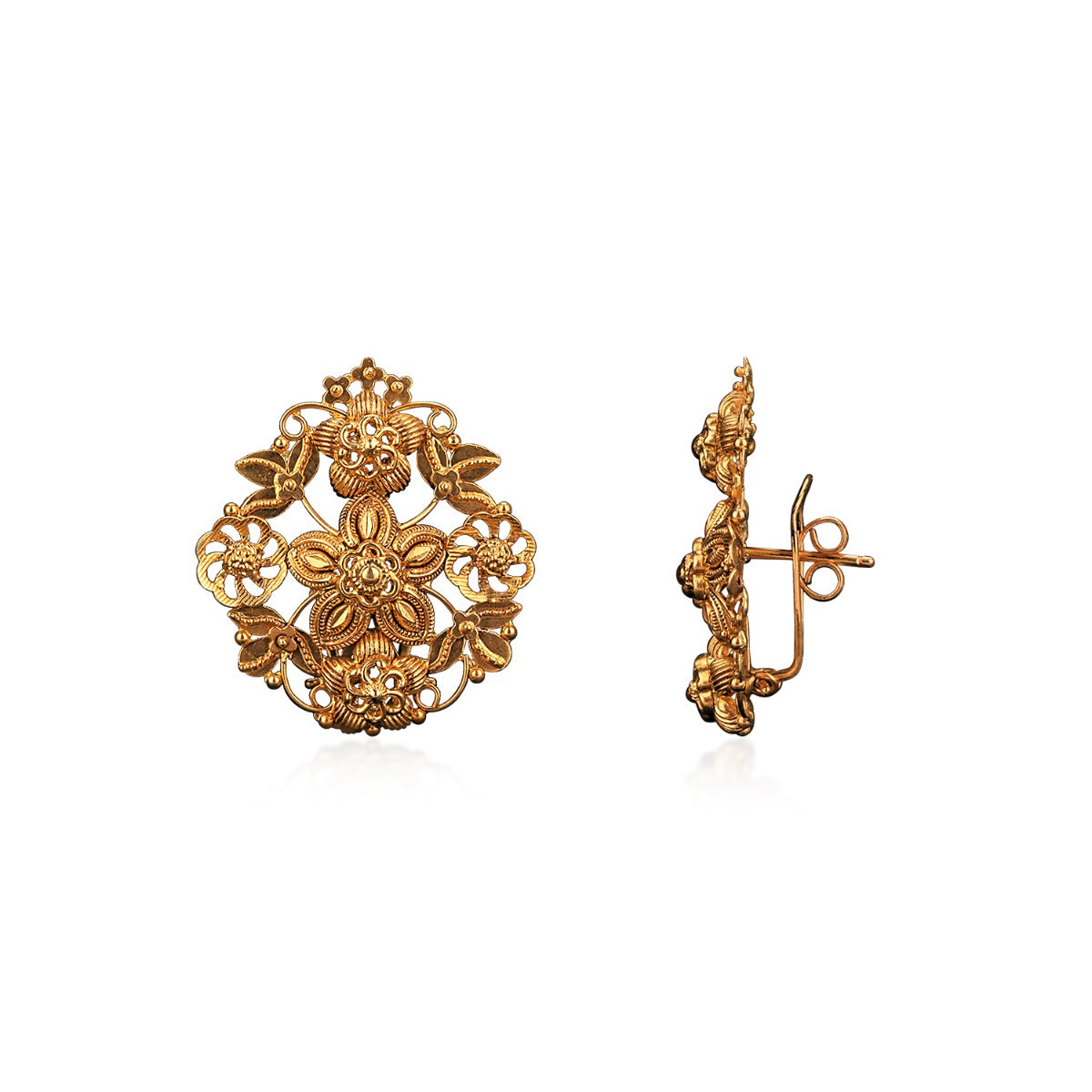 Princess Crowning Gold Earrings