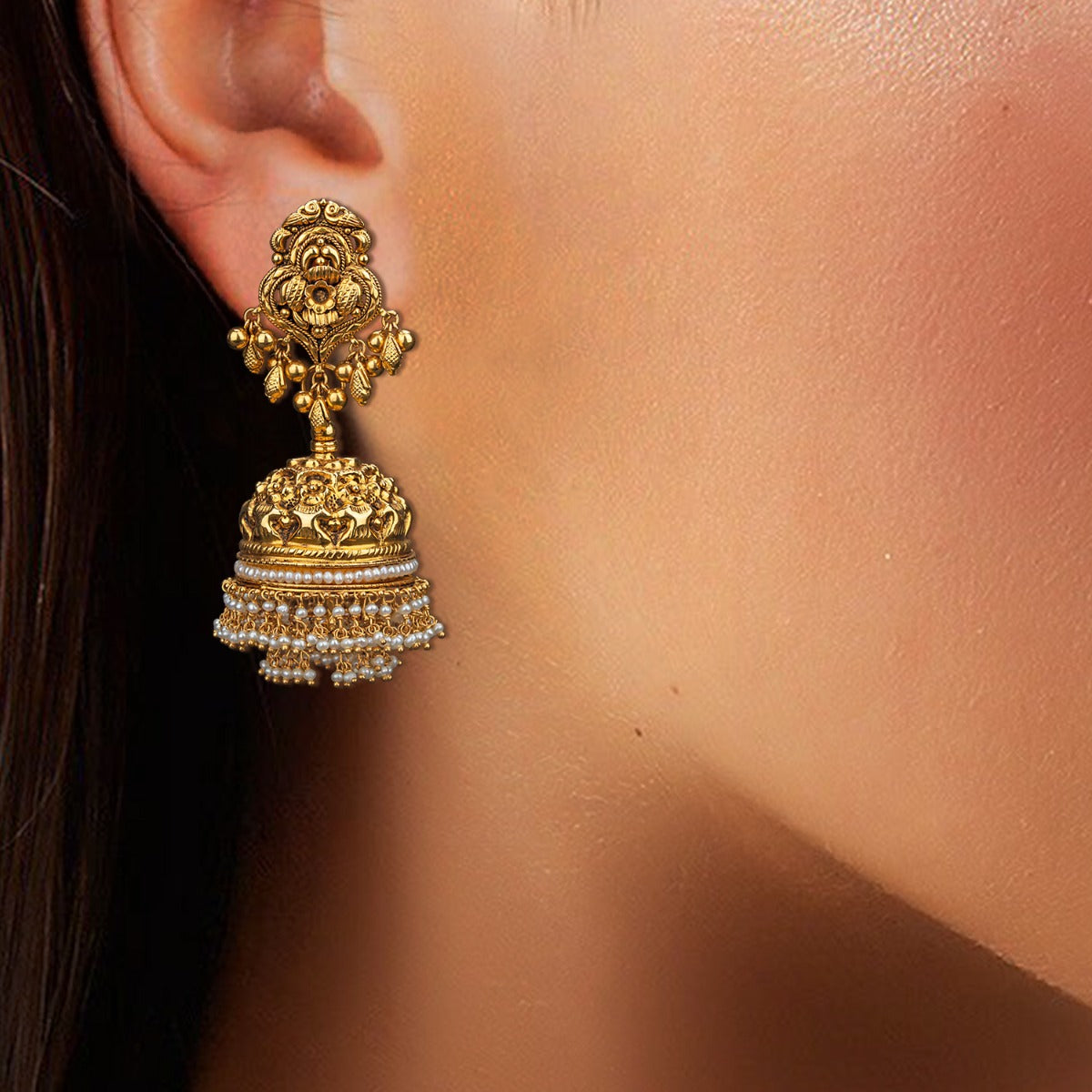 Royal Bloom Gold Jhumka