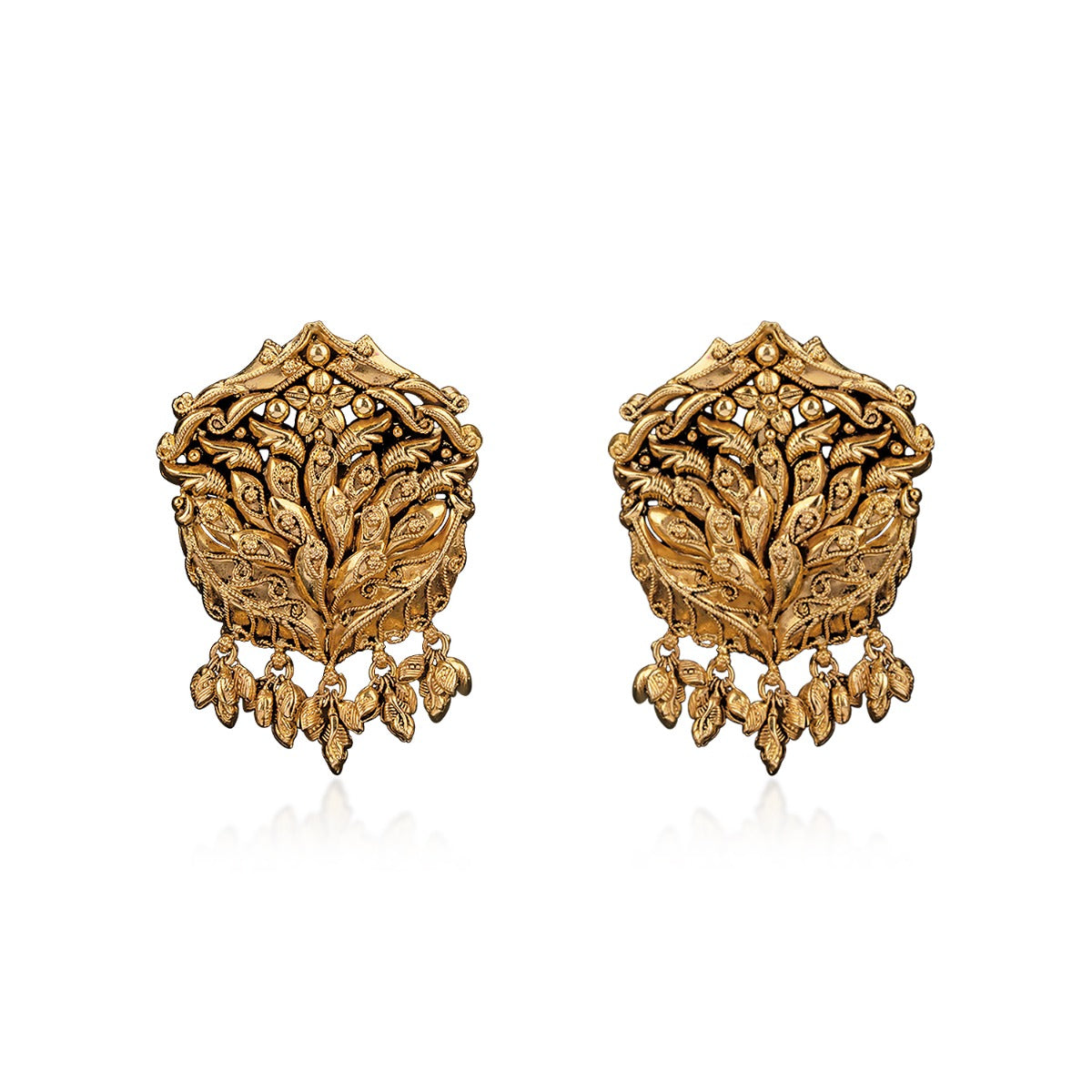 Queen Fish Motif Gold Earrings