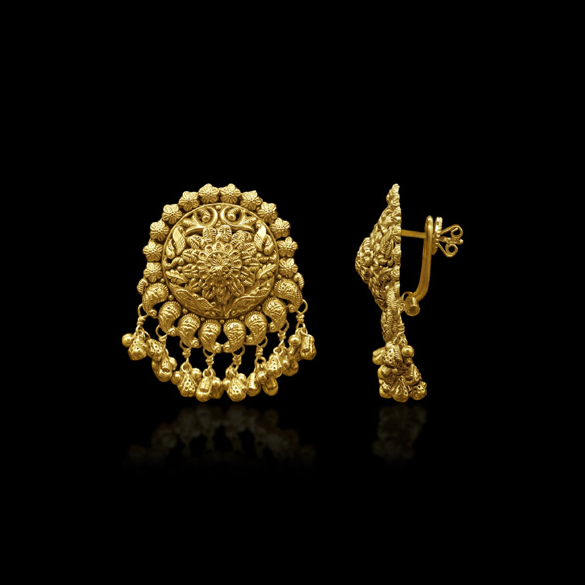 Floral Gold Earrings