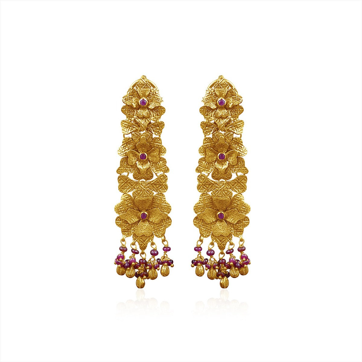Floral Rubies Earrings