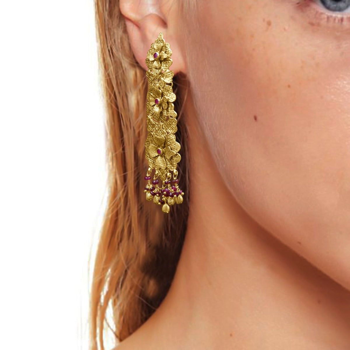 Floral Rubies Earrings
