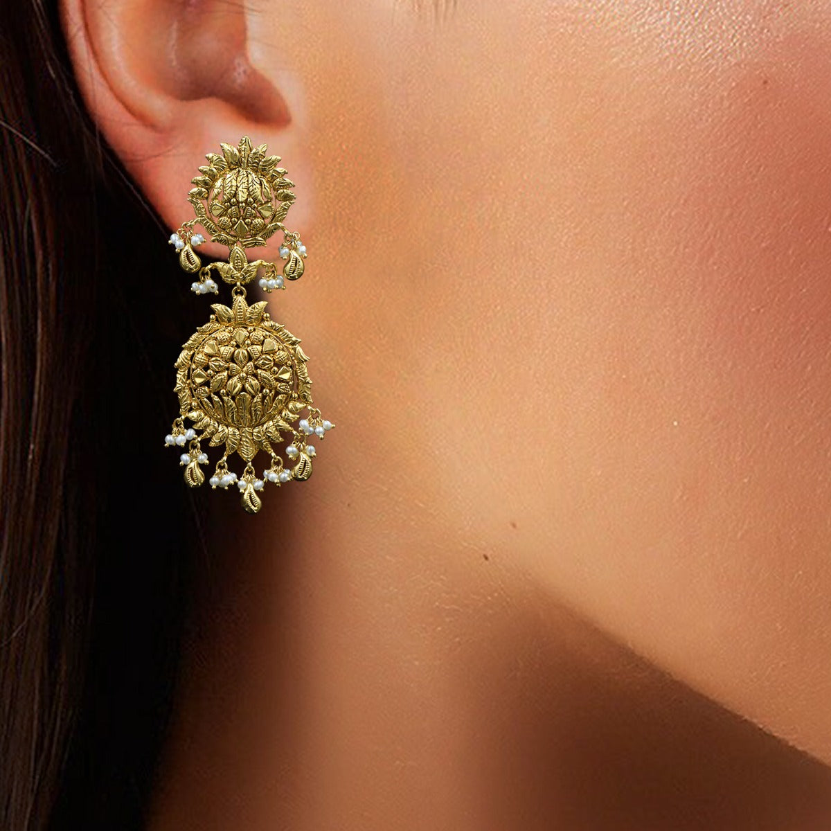 Layered Temple Gold Choker Set