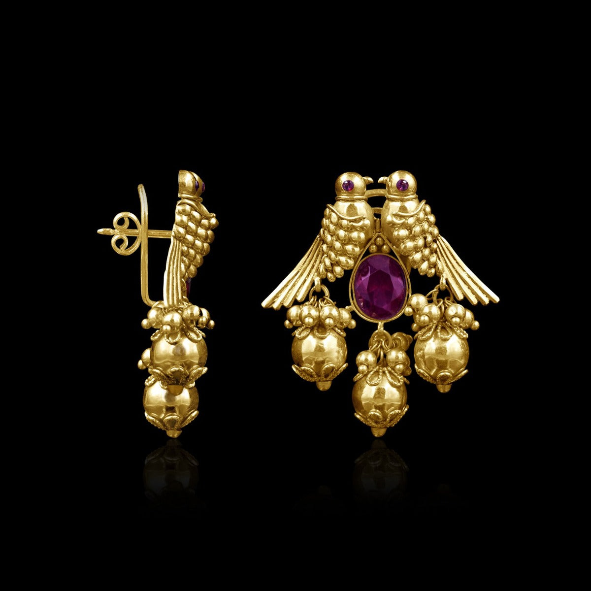 Parrot Gold Earrings