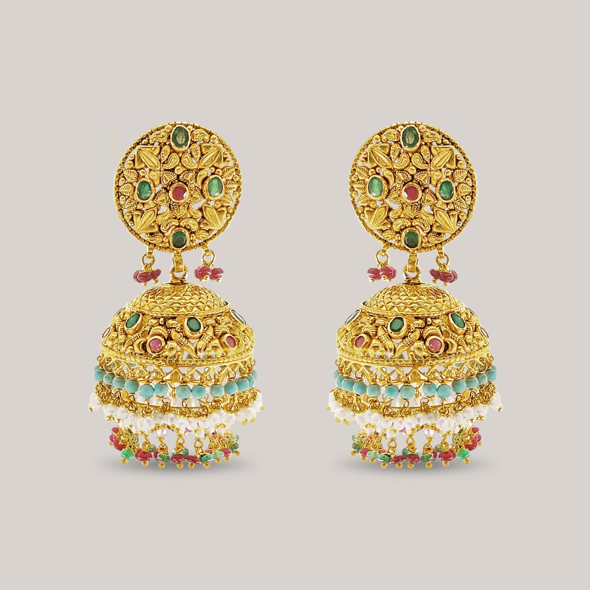 Playful Frock Gold Jhumka