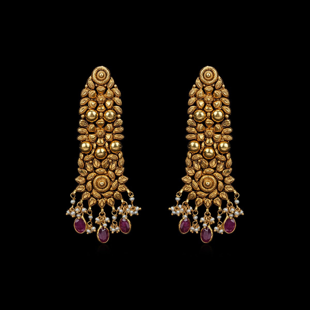Spiral Out Long Gold Earrings