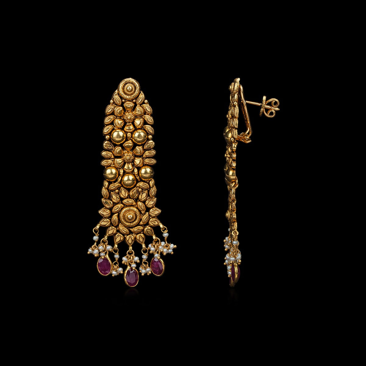 Spiral Out Long Gold Earrings