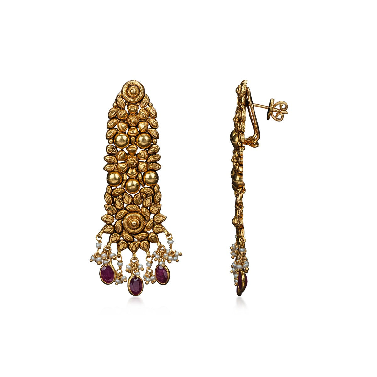 Spiral Out Long Gold Earrings