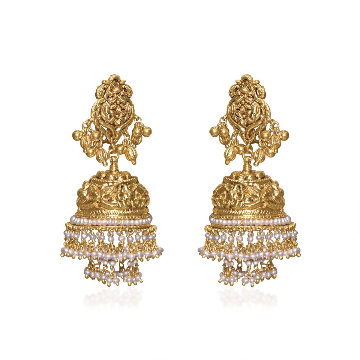 Thalaivi Gold Choker and Jhumka Set