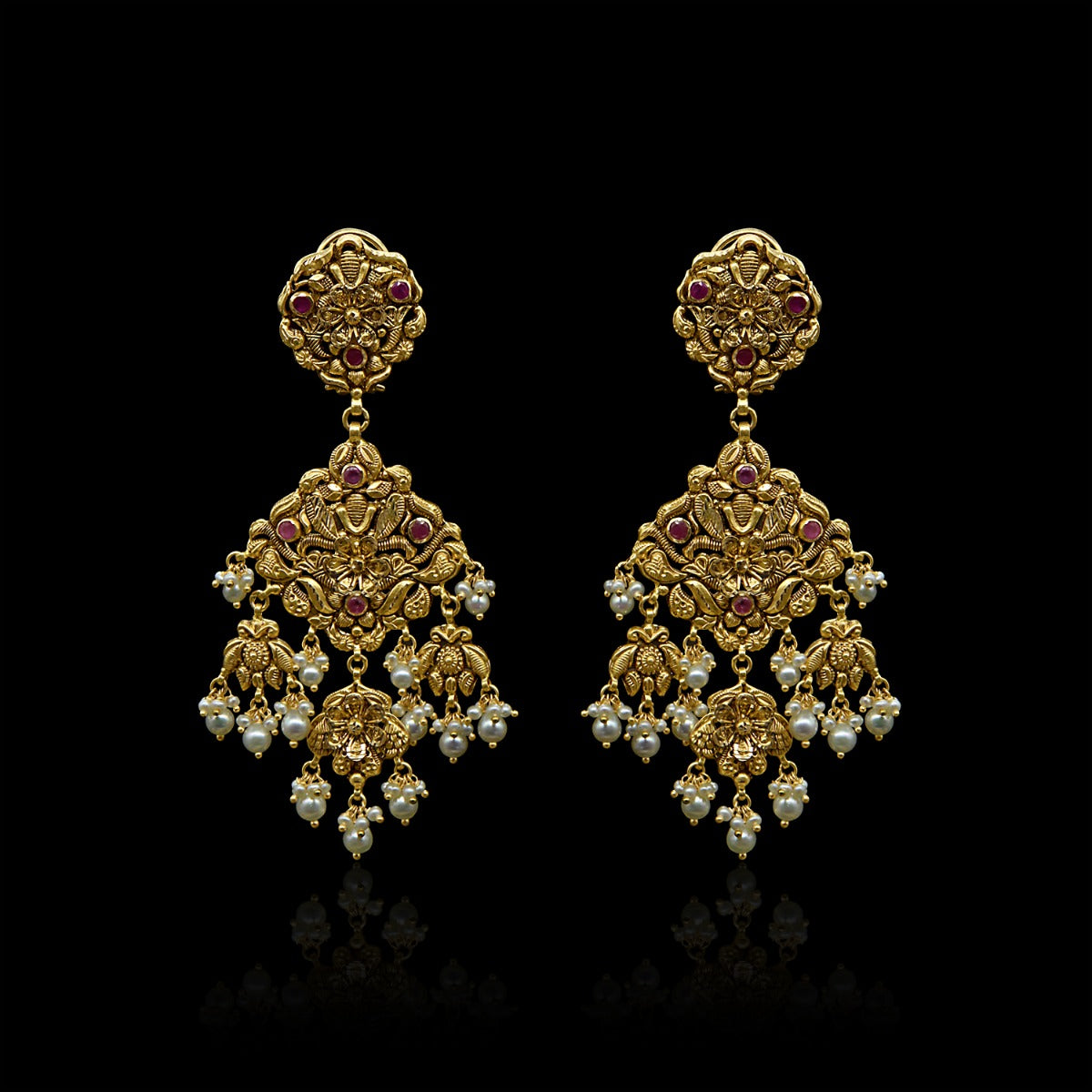 Temple Bell Gold Earrings
