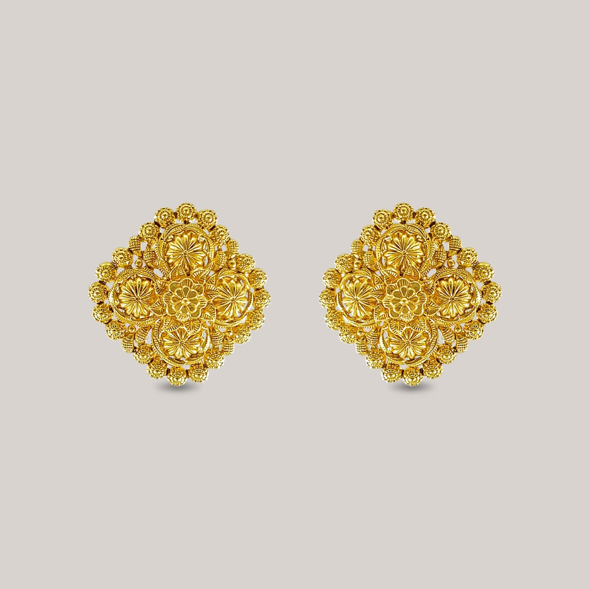 Upright Square Gold Earrings
