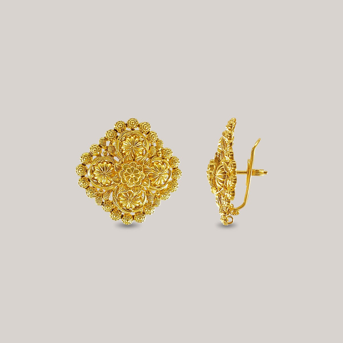 Upright Square Gold Earrings